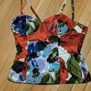 Floral print bustier
